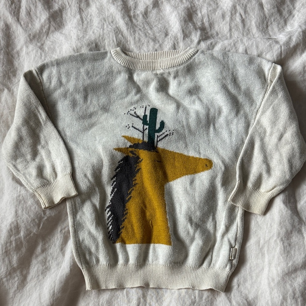 Red caribou horse sweater